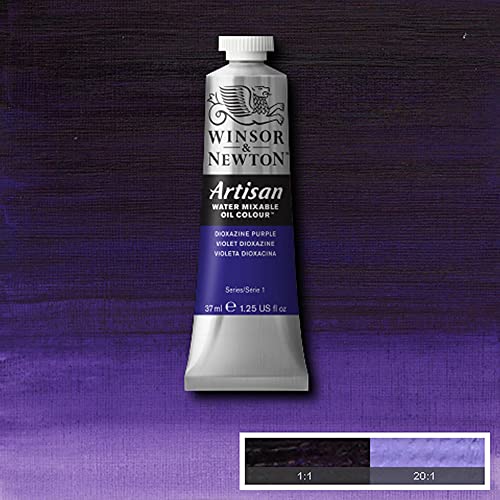 Winsor & Newton Artisan Water Mixable Oil Colour, 1.25-oz (37ml), Dioxazine Purple | Clean with water; no solvents needed. Color depth, lightfastness, opacity/transparency are the same as traditional oils. - color: Dioxazine Purple, style: 1.25-oz
