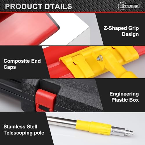 Drywall Skimming Blade Set with 30" - 48" Extension Handle 10in/16in/24in/32in Stainless Steel Skimming Blades for Wall Surface Smoothing Ideal for Drywall Plaster Wallboard Repair Joint - size: 10+16+24+32 inch