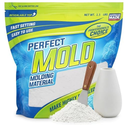 Perfect Mold Alginate Molding Material, Non-Toxic Mold Making Powder for Life Casting, Hand Casting, Baby Footprints, Face & Body Molds, USA Made, 1.5 lb Bag - size: 1.5Lb