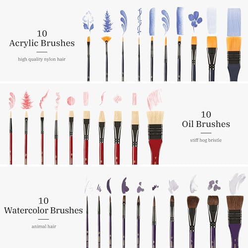 VISWIN Professional All-in-One Art Painting Kit with Beech Wood French Easel, 96 Acrylic, Watercolor & Oil Paint Set, Canvases, Painting Set with Supplies for Adults, Artists, Beginners