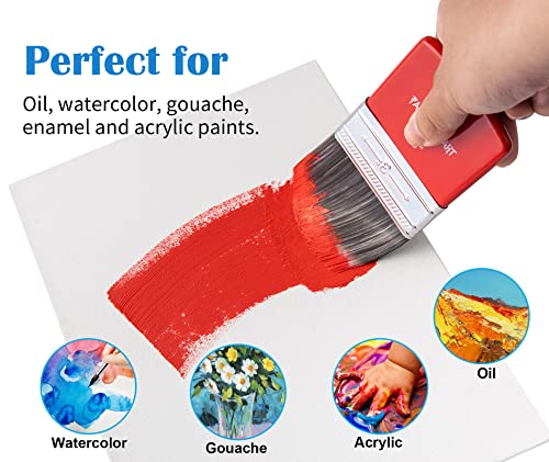 3 PCS Filbert Paddle Paint Brush Set (1 Inch,2 Inch,3Inch) | Scale Brush, Blending Paint Brush for Oil and Acrylic Paints - color: Filbert, size: 1''&2''&3''