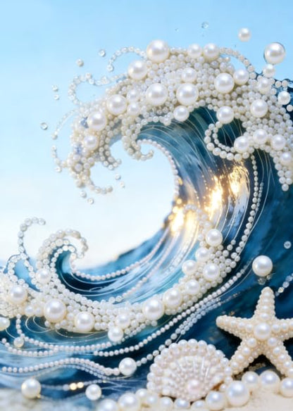 Muzagroo Art Pearl Diamond Paintings Kits for Adults Special-Shaped Sea Waves Diamonds Art Kits for Beginners Diamond Art Paintings Gem Art Kits Diamond Dots Kits 30x40cm (Waves) - color: Waves