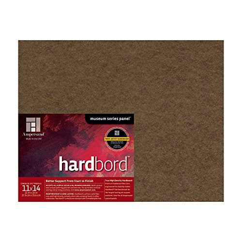 Ampersand Art Supply Hardboard Wood Painting Panel: Museum Series Hardbord, 11" x 14", 1-1/2 Inch Cradled Profile - color: 1-1/2 Inch Cradled Profile, size: 11" x 14"