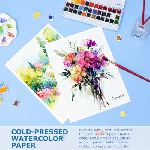 Pacocoast 9"x12" Cold Press Watercolor Paper Pad, 3Pack, Glue Bound, Teal - color: Teal, size: 9" x 12"(Pack of 3)