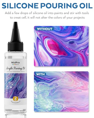 Nicpro 8 Colors 8.45oz Large Volume Metallic Acrylic Pour Paint Kit - color: 8 Colors