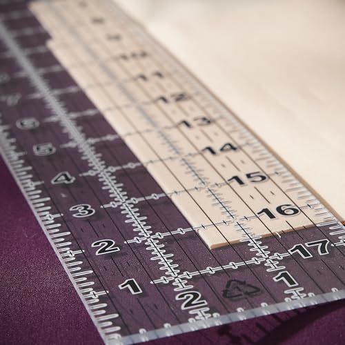 Fiskars 3" x 18" Acrylic Sewing & Quilting Ruler with Gridlines, Clear | Easy to Read Measurements Make Cutting Accurate Strips Simple, Quilting & Sewing Supplies for Arts and Crafts - size: 3" x 18"