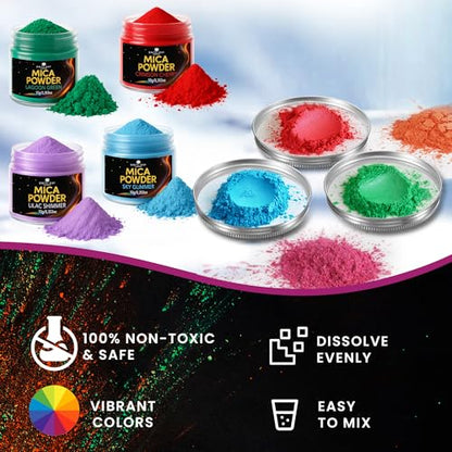 BALTIC DAY Emerald Veil Green Mica Powder 2 oz (56g) – Natural Pigment for Epoxy Resin, Soap Making, Candle Dye, Slime, Nail Art, Bath Bombs, Acrylic Pouring, Cosmetic & Craft Coloring - color: Emerald Veil