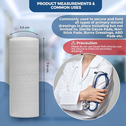 Gauze Rolls 2 inch Pack of 24 – Premium Quality Lint and Latex-Free Rolled Gauze 2 inches x 4.1 Yards - Conforming Stretch Bandages Designed for Effective Wound Care & Comfort - size: 2 Inch - 24 Rolls