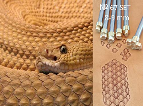 DandS ltd Leather Stamp Tool, Serpent skin, Professional Steel Craft Tool for Leatherworking, Embossing, Carving & Stamping Leather Projects, Belts Wallets & DIY Projects Compatible with Mallet #67SET - color: Serpent Skin Set