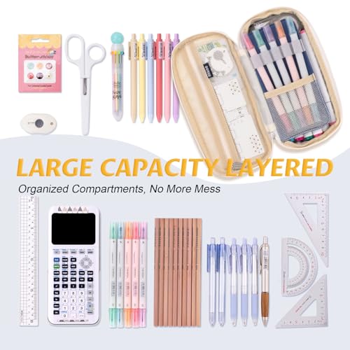EASTHILL Big Capacity Pencil Pen Case Office College School Large Storage High Capacity Bag Pouch Holder Box Organizer Blue - color: Blue