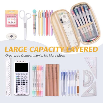 EASTHILL Big Capacity Pencil Pen Case Office College School Large Storage High Capacity Bag Pouch Holder Box Organizer Blue - color: Blue
