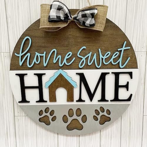 9 Pcs Welcome Stencils for Painting on Wood Reusable Round Home Sweet Home Stencil Large Hello Fall Templates for Door Hanger Canvas DIY Crafts (9 Welcome)
