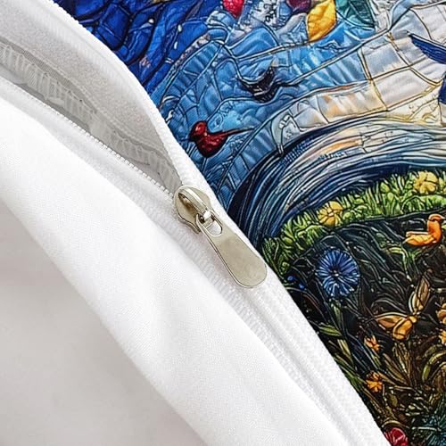 AILONEN Blue Gold Tree of Life Duvet Cover Set Full,Sun and Moon Boho Bedding Set,3 Pieces Plant Tree Quilt Cover with 2 Pillowcases - color: S-tree of Life29, size: Full