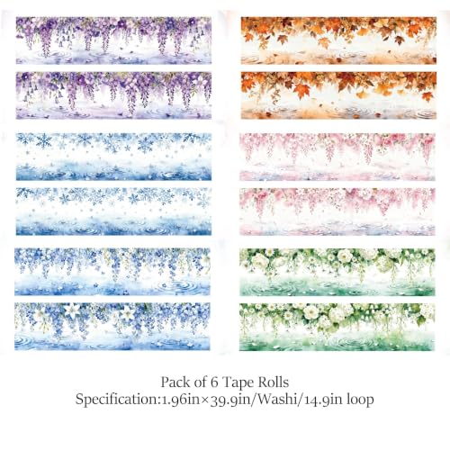 Washi Tape Stickers for Scrapbooking,Ripples Scrapbook Stickers for DIY - color: Flower