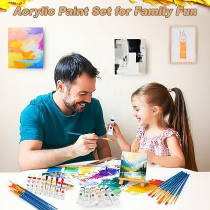MAQIHAN Acrylic Paint Set - 24 Colors Acrylic Paint with 20 Brushes,24 x 12ml Tubes Artist Quality,Non Toxic Painting Supplies Kits for Artists and Adults,Craft Paint for Canvas Rock Ceramic Wood