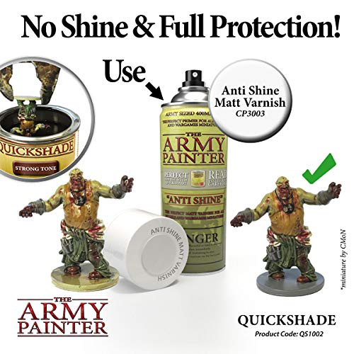 The Army Painter Quickshade Miniature Varnish for Miniature Painting, Strong Tone Model Paint, Pot/Can, (250 mL), Approximately 8.45 oz