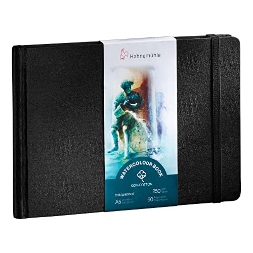 Hahnemühle Watercolour Book 100% Cotton, 250 g/m², Matte, Surface-Glued, 30 Sheets/60 Pages, A5 - Landscape Format - size: A5 - Landschaftsformat