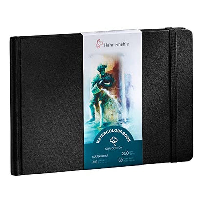 Hahnemühle Watercolour Book 100% Cotton, 250 g/m², Matte, Surface-Glued, 30 Sheets/60 Pages, A5 - Landscape Format - size: A5 - Landschaftsformat