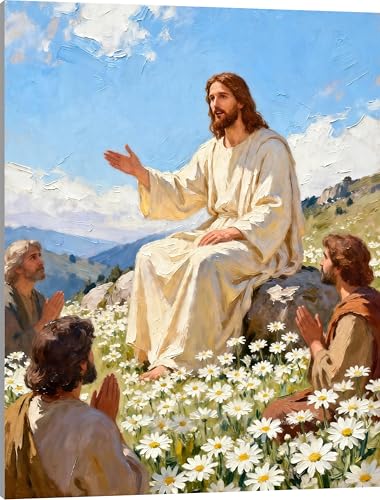 TINDAY Jesus Paint by Numbers Kit for Adults Beginner Easy Paint | DIY Oil Paint by Number for Adult Religion Painting by Number for Adult on Canvas Acrylic Painting Wall Decor 16x20 In - color: Jesus