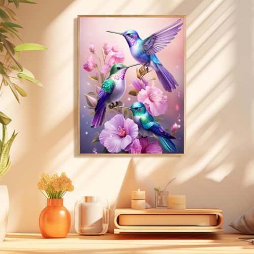 Hummingbird Diamond Art Kits for Adults, Diamond Painting Kits 12x16 Inch | Diamond Painting Kits for Adults Beginners, Gem Art, 5D Full Drill, DIY Arts and Crafts for Gift Home or Decor - color: Style 43