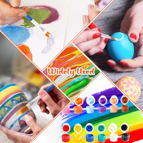 24 Pack Mini Canvas Boards and Easel Washable Acrylic Paint Set | 24Pcs 5.9"x5.9"Canvas and Easel,12 Colors Acrylic Paint Strips,48 Brushes,24 Palettes for Painting Crafts Party Favors - color: 5.9" x 5.9"