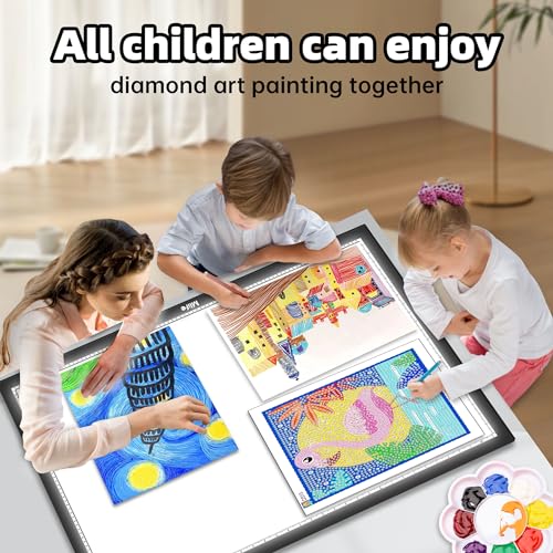 Mlife Upgrade Large A1 Light Pad for Diamond Art Painting, Stepless Dimming Drawing Copy Light Box for Tracing, AC Powered Light Board, LED Light Table for Sketching, Embroidery, Architecture - style: A1
