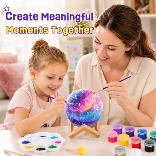 Paint Your Own Moon Lamp Kit, 3D Moon Night Light, Crafts for Kids Age 4-12 - style: Moon