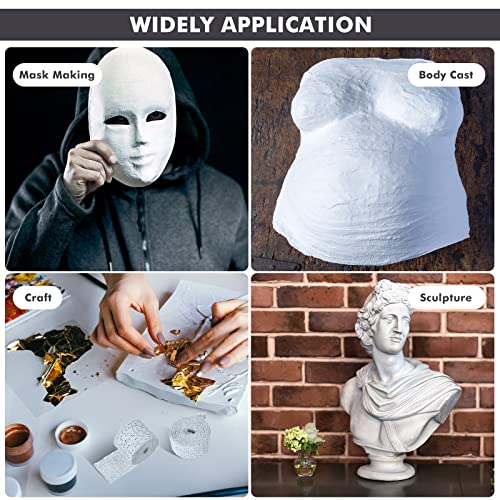 Preboun 50 Pack Plaster Cloth Gauze Bulk for Craft Art, 2 Inch x 180 Inch | Ideal Paper Mache Belly Casting Mask Making, Plaster Strips School Classroom Back to School Art Projects - size: 2 Inch X 180 Inch