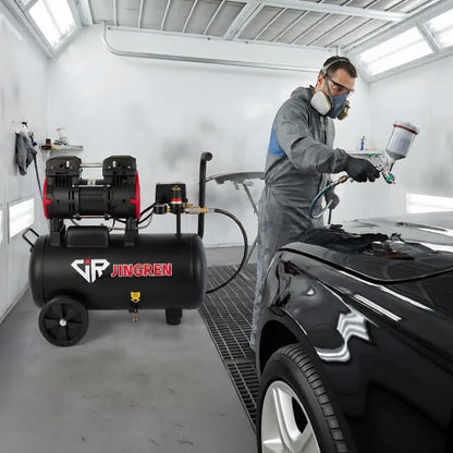 8 Gallon Quiet Oil Free Air Compressor With Air hose, Only 68dB, 2HP | Oilless Quiet Air Compressor, 4.2CFM, Max 120 PSI, 8 Gallon Air Tank for Car Repair, Spray Painting, Nailing With Air Hose