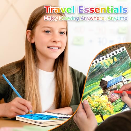 9" x 12" Sketch Book, 4-Pack 50 Sheets Spiral Bound Art Sketchbook Notebook - size: 9" x 12"(Pack of 4)