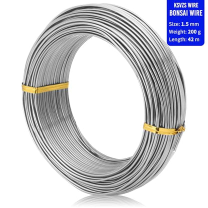 Bonsai Training Aluminum Wire, 1.5mm 16 Gauge Silvery 200g, Bendable Anodized Craft Wire, Flexible Armature Wire for Bonsai Tree Shaping, DIY Handcraft and Model Making(Silvery-1.5) - color: Silver, size: 16 Gauge
