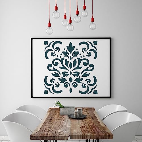 4 Pcs Large Pattern Mandala Stencils Reusable Mandala Dot Painting Templates DIY Floral Spray Paint Stencil Drawing Craft Stencil for Wood Wall Tile Floor Canvas Fabric Furniture Rock Concrete (8x8) - color: Modern style