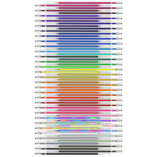 ARTEZA Gel Pens Ink Refills 60-Individual-Color-Bundle Acid-Free (0.8-1.0 mm Tips, Set of 60) - style: Rollerball