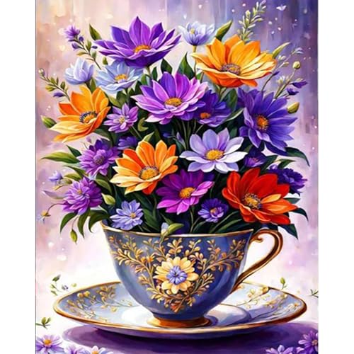 Arttoplus Flowers Paint by Numbers Kit for Adults Beginner 16x20 inch - color: A-MT19890-US