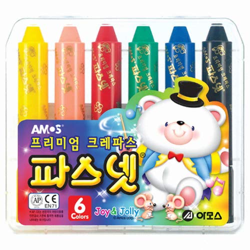 Amos Premium Non-toxic Silky Crayon Pasnet 6 Colors - color: 6 Colors