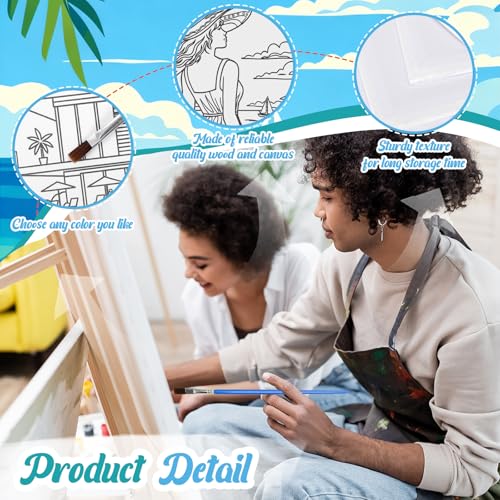 Sherr 285 Pcs 30 Sets Sip and Paint Kit for Adults,Summer | Pre Drawn Canvas to Paint for Adults, Acrylic Paints, Brushes, Easels, Date Night, Birthday Party Gifts - style: Summer Lady