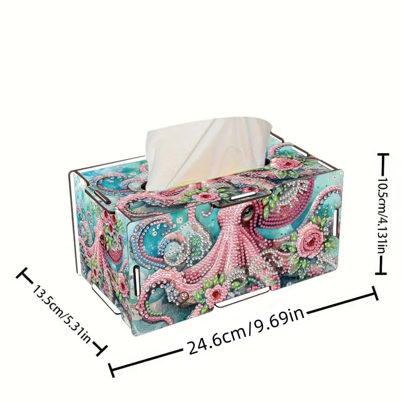 LSQFS DIY Diamond Art Tissue Box Kit,Ideal Handmade Gift - color: Octopus