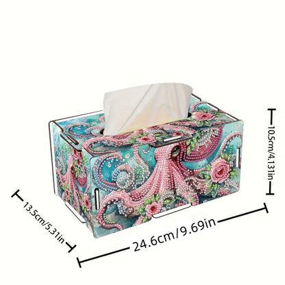 LSQFS DIY Diamond Art Tissue Box Kit,Ideal Handmade Gift - color: Octopus