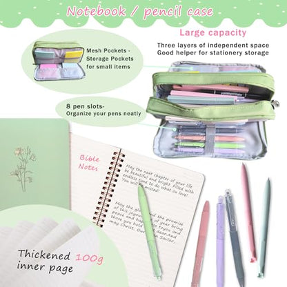 SHINYHARBOR 47Pcs Bible Study Journaling Supplies Kit for Women, Green - color: Green