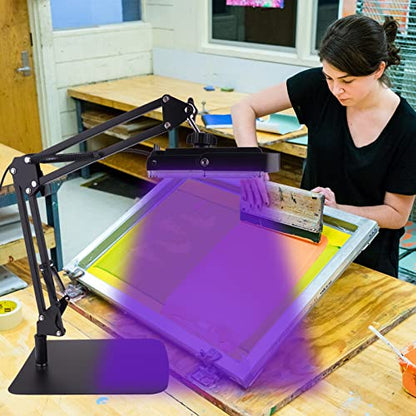 Dorhui 60W LED UV Screen Printing Exposure Light Kit with Adjustable Stand & Replacement Lamp Head, 395nm, 110V, Compatible with Diazo Photo Emulsion