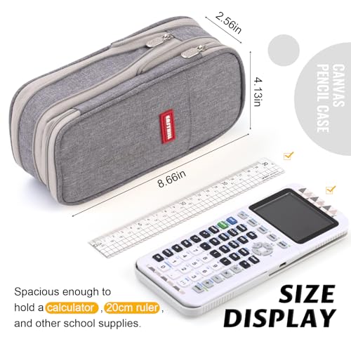 EASTHILL Big Capacity Pencil Pen Case Office College School Large Storage High Capacity Bag Pouch Holder Box Organizer (Gray) - color: Gray