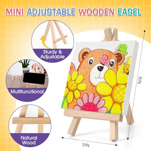 ESRICH 5 Set Canvas Painting Kit, Mini Acrylic Paint Set - size: 5 set 4 x 4 inches