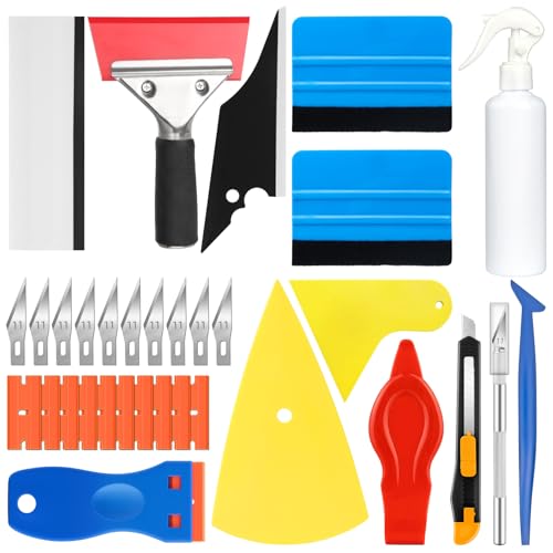 33PCS Window Tint Kit, Felt Squeegee for Vinyl, Window Tint Tools - size: 33 Pack
