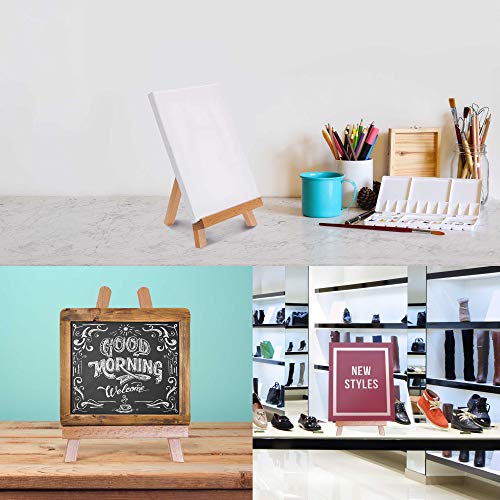 U.S. Art Supply 8" x 8" Stretched Canvas, 10.5" Small Wooden Tabletop Easel