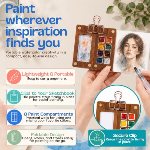 KEAXY Travel Watercolor Set - Mini Paint Kit - Portable Pocket Palette | Durable materials resist wear from travel and use. All-in-one, compact workspace for on-the-go creativity