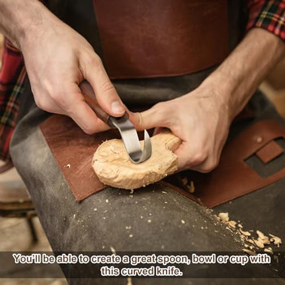 Wood Carving Knife With Leather Strop and Polishing Compound, Wood Whittling Tools for Beginners, Adults and Kids (Hook Carving Knife) - style: Hook Carving Knife
