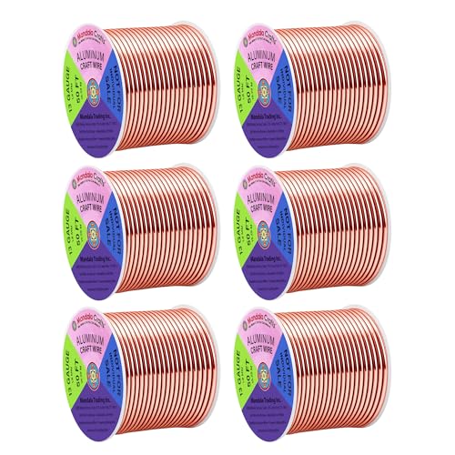 Mandala Crafts 13 Gauge Rose Gold Tone Combo Anodized Aluminum Craft Wire - color: Rose Gold Tone Combo, size: 13 Gauge 50X6 Feet