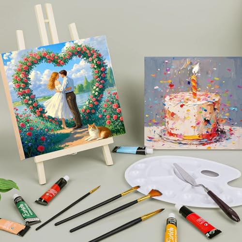 5 Pack 12x12 Inch Unfinished Square Wood Panels for DIY Painting Crafts | Blank Wood Canvas Frames for Oil Paint Pouring & Valentine Halloween Xmas Decor - size: 12"×12" 5 Pack
