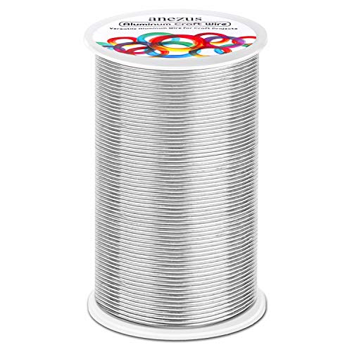 Anezus Bendable Craft Metal Wire - 540 Feet, 18 Gauge Flexible Beading Wire for Wreath Making, Jewelry Making, Floral (Silver, 1mm) - size: 18 Gauge(1 mm)