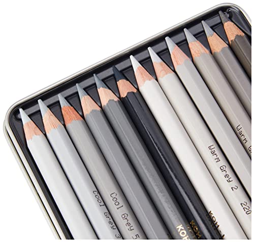 KOH-I-NOOR Polycolor Grey Line Artist's Coloured Pencils (Set of 12)